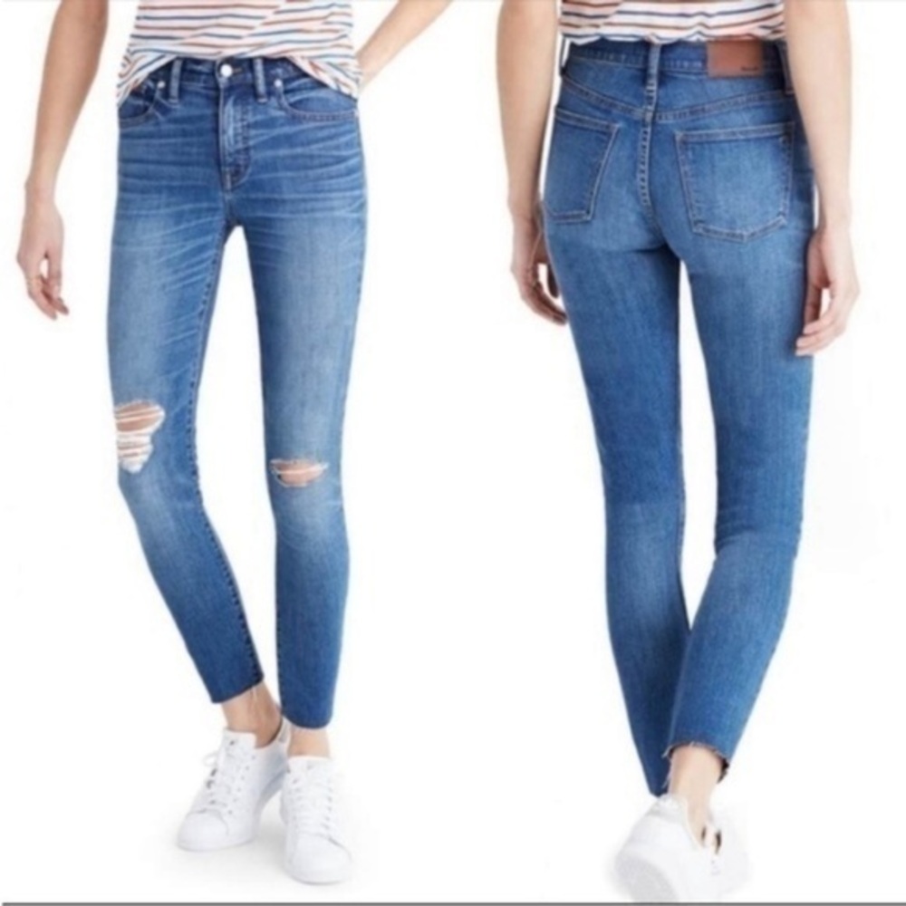 Madewell 9’ High Rise Distressed Skinny Jeans